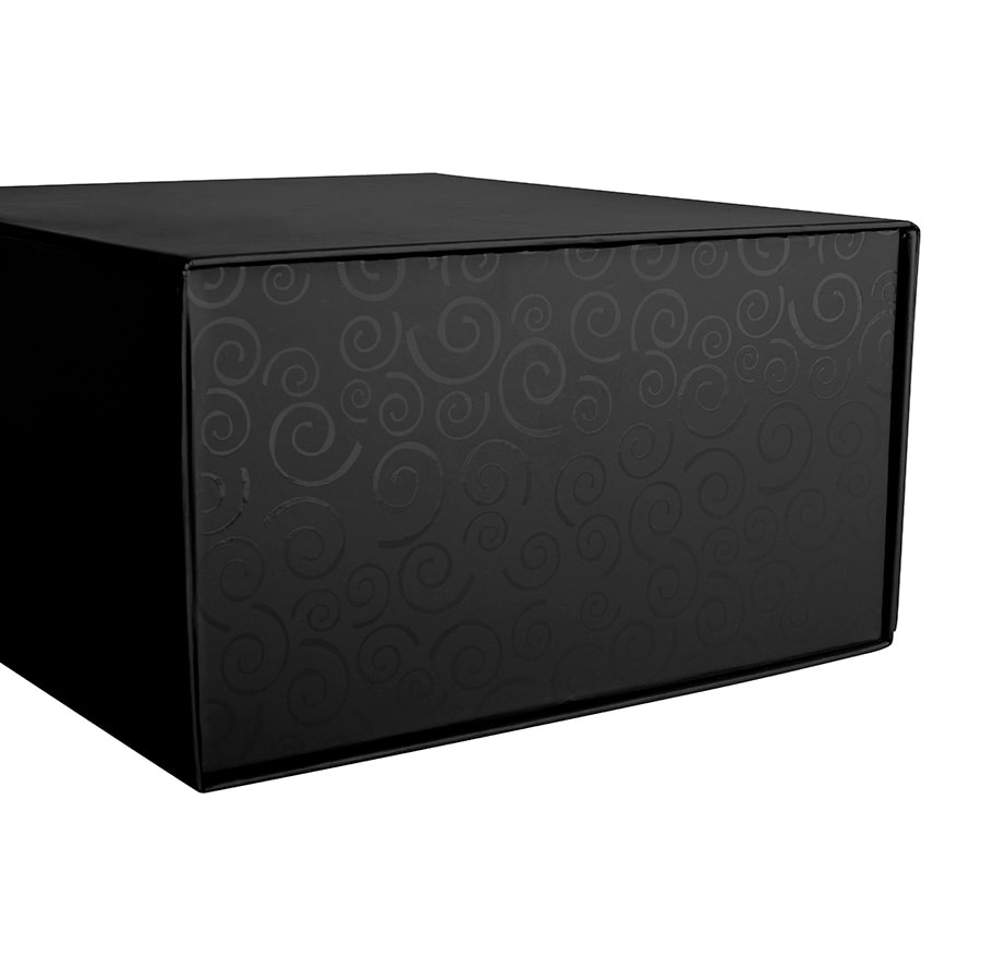 Коробка подарочная складная,  черный, 22 x 20 x 11cm,  кашированный картон,  тиснение, шелкогр.. Фото �2