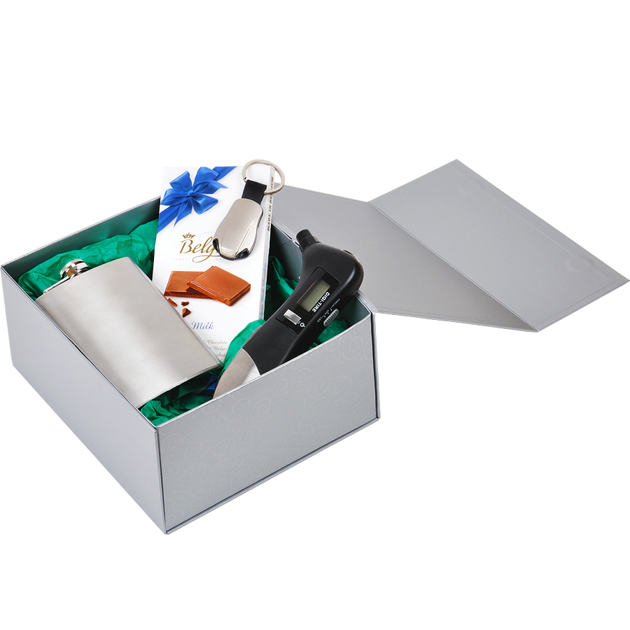 Коробка подарочная складная,  черный, 22 x 20 x 11cm,  кашированный картон,  тиснение, шелкогр.. Фото �14