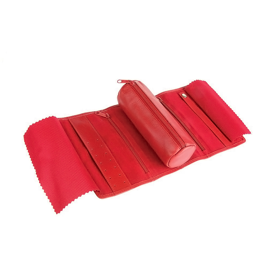 Футляр для украшений  "Милан",  красный, 16х5х7 см,  кожа, подарочная упаковка. Фото �5