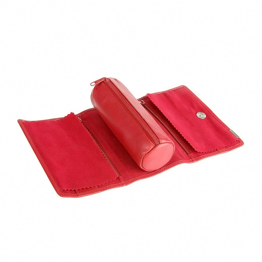 Футляр для украшений  "Милан",  красный, 16х5х7 см,  кожа, подарочная упаковка. Фото �8