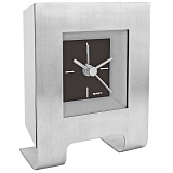 Часы настольные с будильником "Дизайн"; черный; 8,5х4,5х11 см; металл, пластик; лазерная гравировка