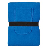 Плед "Уютный" с карманами для ног; синий, 130x150 см; флис 260 гр/м2; 