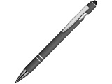 Ручка металлическая soft-touch шариковая со стилусом Sway, серебристый