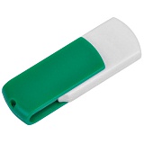 USB flash-карта "Easy" (8Гб),белая с зеленым, 5,7х1,9х1см,пластик