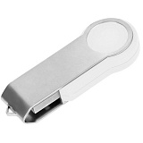 USB flash-карта "Swing" (4Гб),,белая,6х2,3х1см,металл,пластик