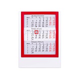Календарь настольный на 2 года; белый с красным; 12,5х16 см; пластик; шелкография, тампопечать