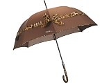 Зонт-трость Ferre, полуавтомат, коричневый/оранжевый/черный