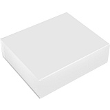Коробка подарочная складная,  белый, 37х30х11 см,  кашированный картон, тиснение